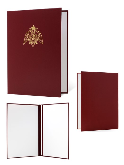 Адресная папка А4 с гербом Росгвардия, бордо ПП-51 - фото 107788